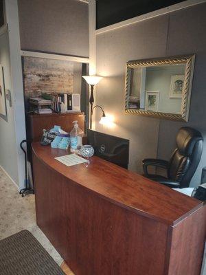 The reception desk :)