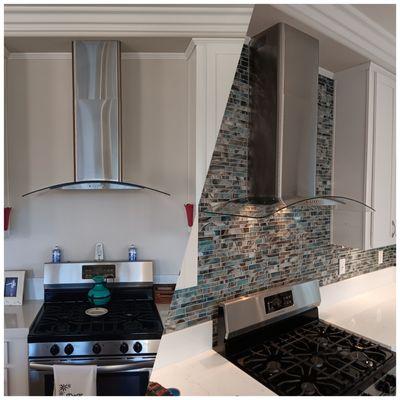 Ventura Ca Kitchen Backspash  (Glass Interlocking Mosaic)