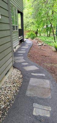 Finish making gravel sidewalk