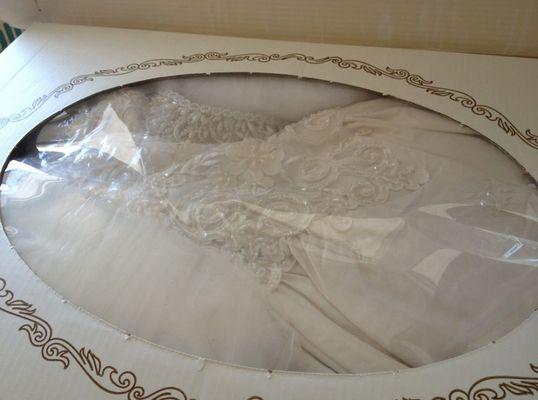 Wedding gowns cleaned and preserved