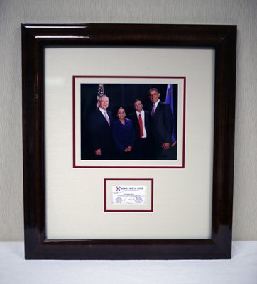 Dr. Prabhu and Dr. Shete with Senator Harry Reid and President Obama