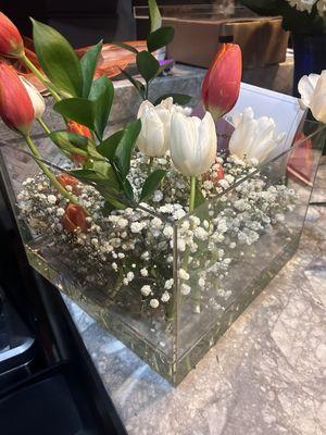 Bouquet of tulips, flowers, centerpiece