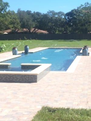 40,000 multiple water feature lap pool. 2 hayward salt systems , 4 pumps.