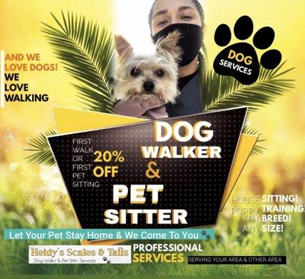 Dog Walking & Pet sitting 20% OFF first booking.