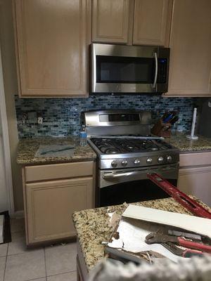 Granite and backsplash