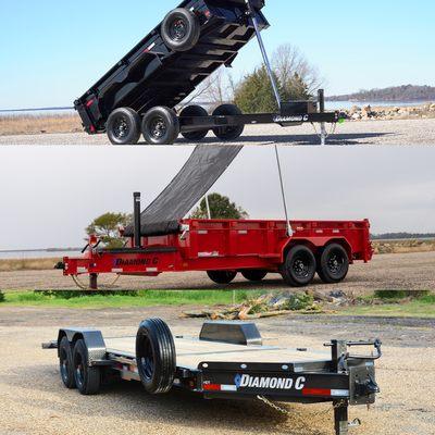 Diamond C dump and equipment trailers are made to keep up on any jobsite. You won't be disapointed!