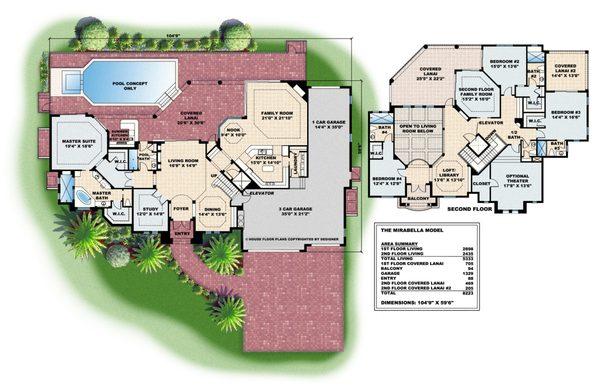 Mirabella House Plan created by Greg Weber of South Florida Design/Greg Weber Inc.