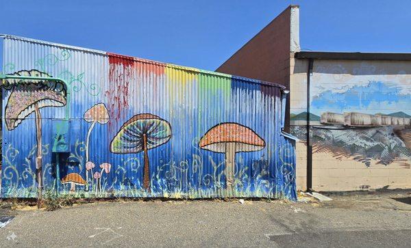 mural along the dumpster alley of Los Mariachis