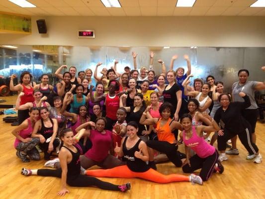 One of the many classes I attended!! Check out those mirrors in the background!  We made the room steam up! LOL!