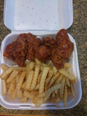 Honey barbaq chicken and fries only $8.50