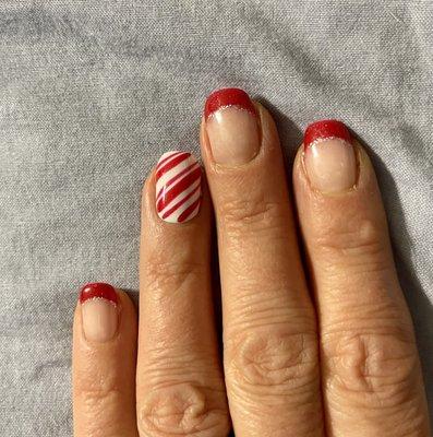 They did outstanding job for my candy cane Christmas Nails