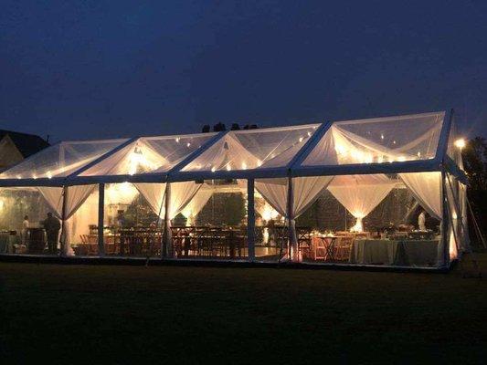 Tents, custom draping, lighting