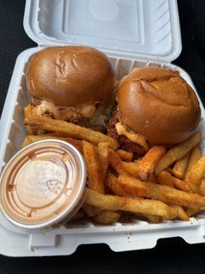 2 sliders and fries combo