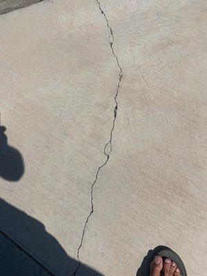 Cracked concrete