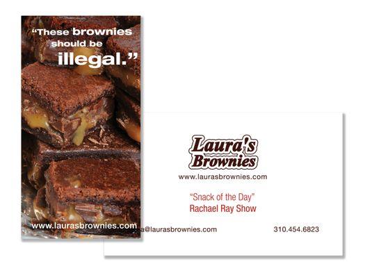 Business card for Laura's Brownies.