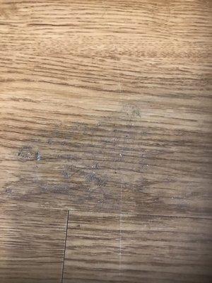 Epoxy on the floor that attracted dirt