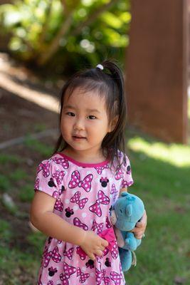 Kayla's pensive look at her birthday party - 8/18/18.  Photo credit: Dave Miyamoto & Co.