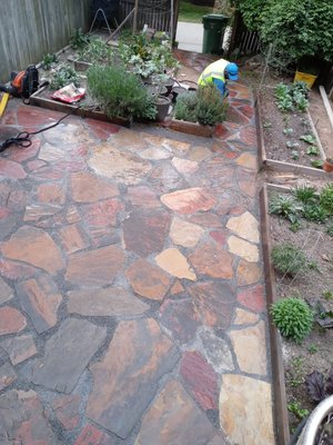 Job of concrete in patio