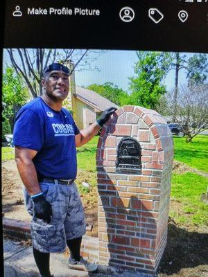 Brick mailbox