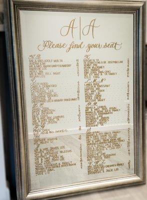 Wedding Mirror Seating Chart