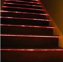 Lighting transition under steps.