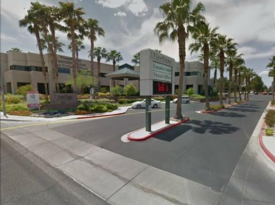 View of Office complex entrance from Eastern Ave. (looking southwest).