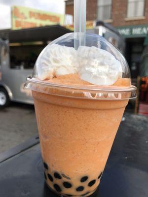 Iced pumpkin bubble tea