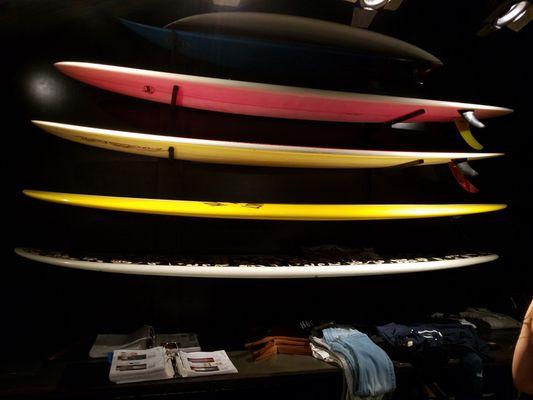 The surf boards add a very sporty feel to the store!