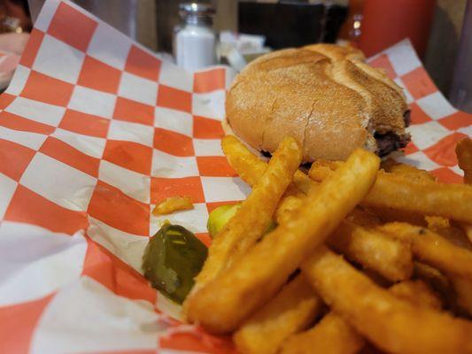 Burgers and fries