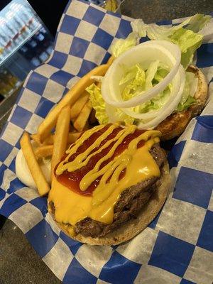 Standard Cheese Burger but not standard quality or flavor!  Highly recommend a burger and fries from this place.