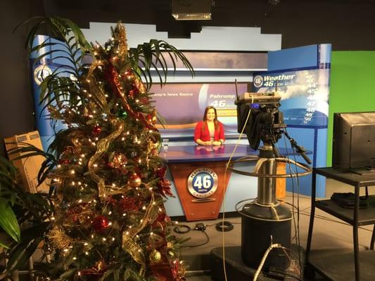 Courtney on the Desk during Christmas.