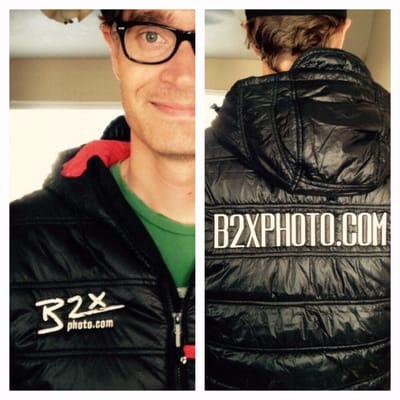 B2X Photo jacket embroidered by Screen Graphics.