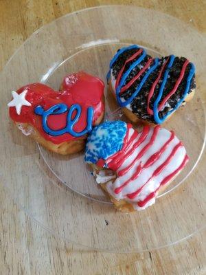 Krispy Kreme patriotic donuts.