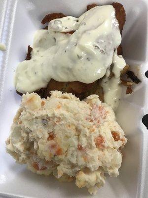 Fish with Tarter Sauce and Potato Salad ($6.00)