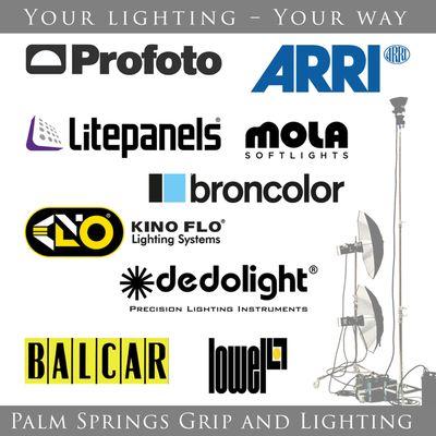 Some of the professional lighting equipment we offer.