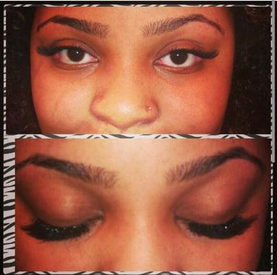 Eyebrow arching and Individual eyelash extensions available