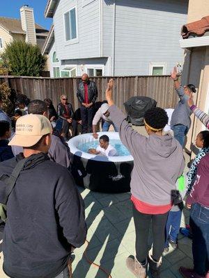 A LifeLine water baptism!