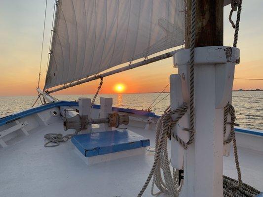 Sunset from the schooner