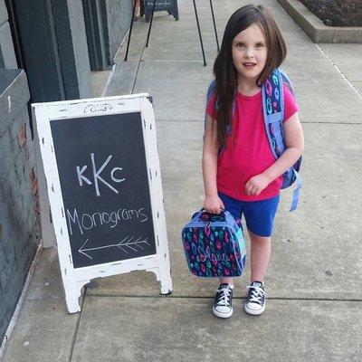 She loves her personalized lunch box and backpack!! Couldn't wait to get it on.