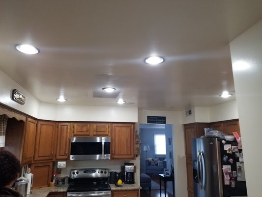 Old worked new recess light fixtures in new kitchen  after