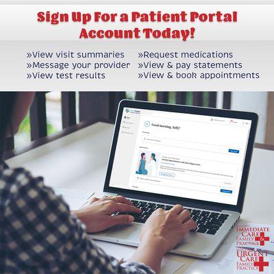 Sign up to access your medical records online.