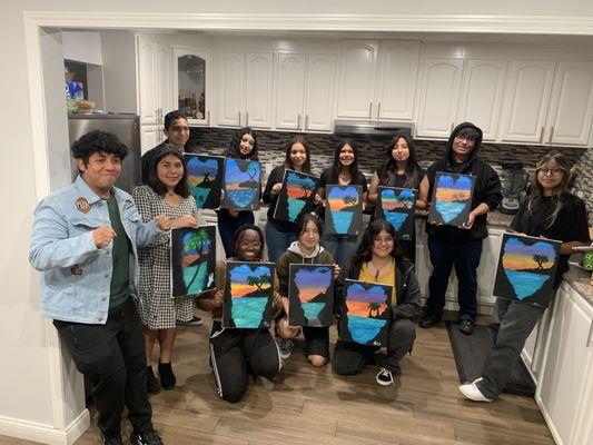 Young adults love to paint. Host us for your next event and see your teens and young adults light up and relax. Art has so many benefits.