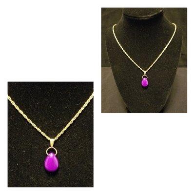 MOON DROP STONE NECKLACE ( PURPLE)