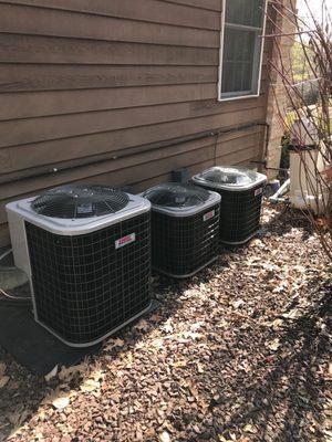 New central air units installation on apartments complex