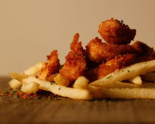 Nuggets with fries.