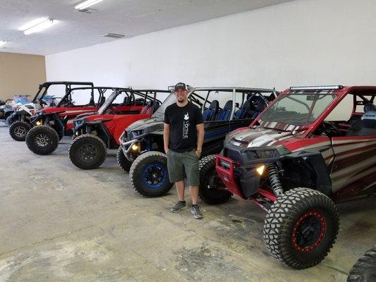 Frank Smith owner of 212 Octane Power Sports in the shop.