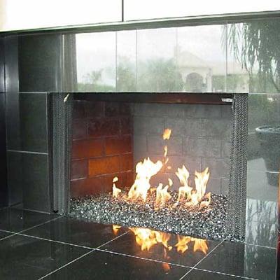 Fireplace with FireGlass