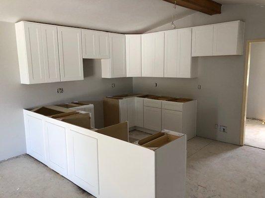 White Shaker Cabinets  (just waiting for countertops)