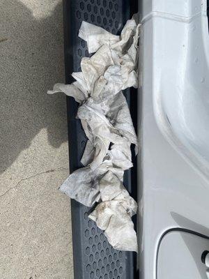 All the wipes I had to use to clean after I got home from a car wash