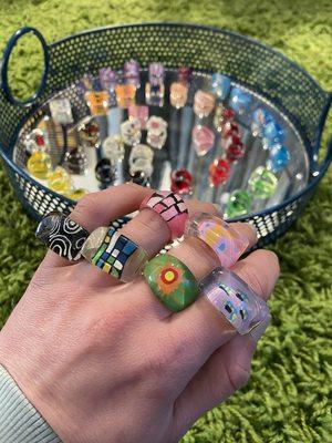 Deadstock 90s Lucite Rings. SS21